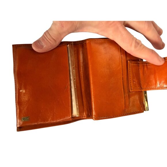 Vintage Royal K Brown Leather & Suede Wallet With Gold Clasp - Picture 2 of 8